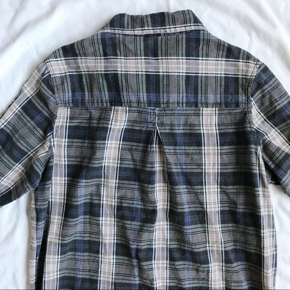 Japna navy & dusty rose plaid button down top - Picture 3 of 4